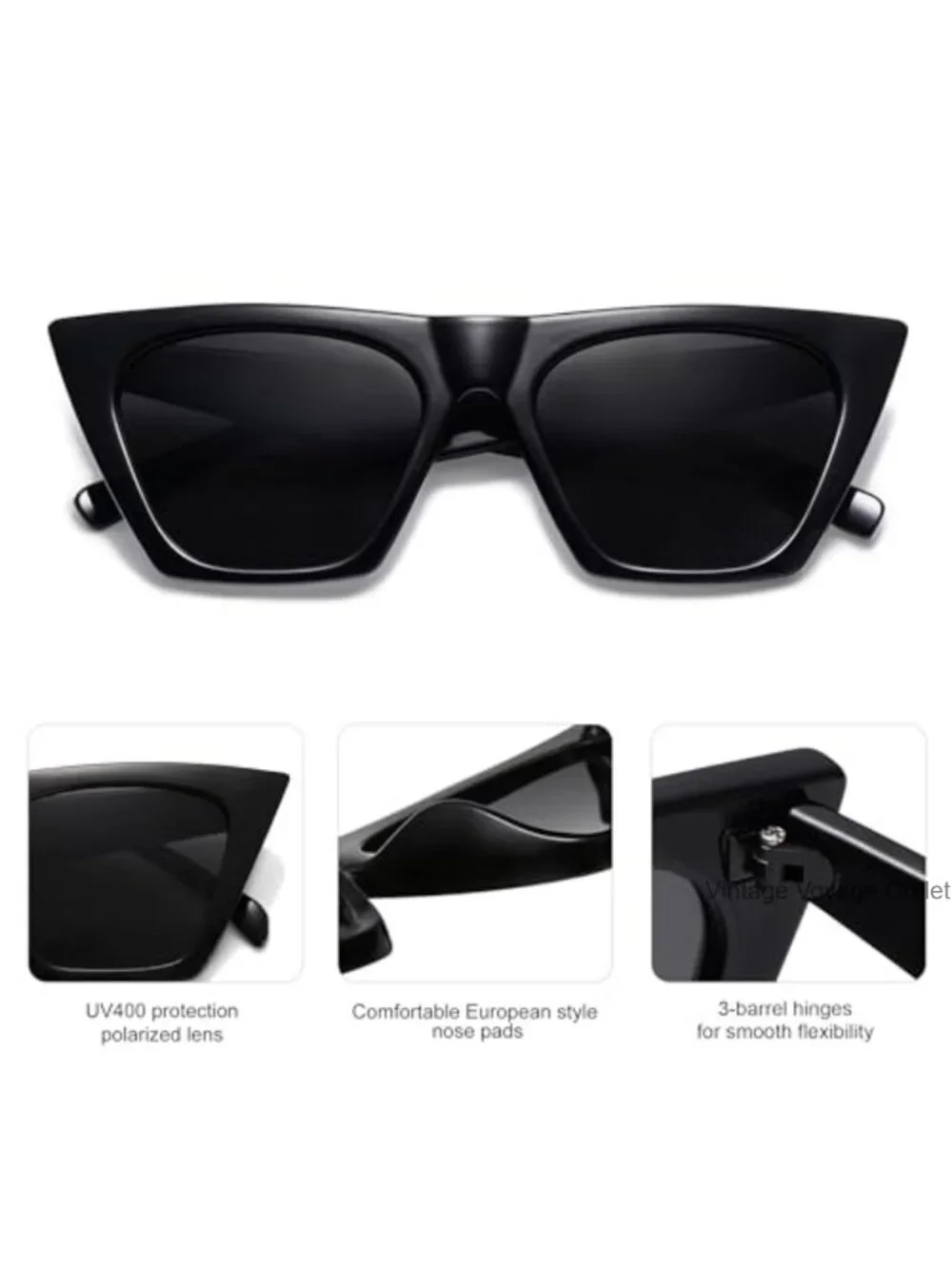 Oversized Square Cateye Polarized Sunglasses Women UV400 TAC Lens